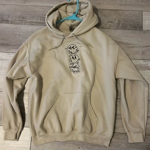 Tan embroidered etsy hoodie, size medium, brand new